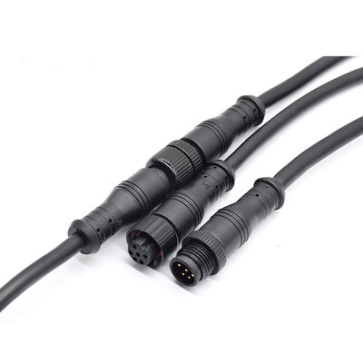 M12 2 Pin Waterproof Connector Plug Socket Power Cable Copper Contact LED Lighting Devices