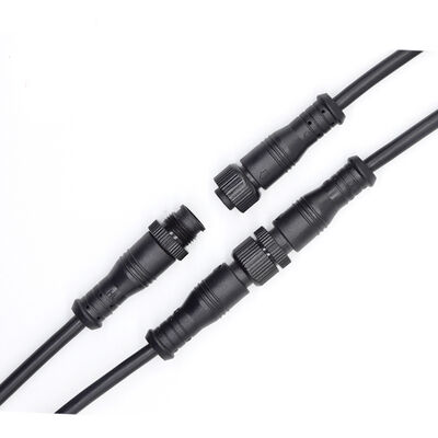 M12 2 Pin Waterproof Connector Plug Socket Power Cable Copper Contact LED Lighting Devices