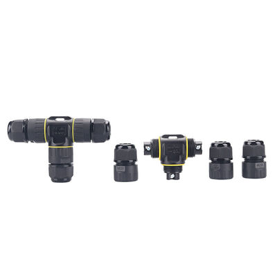Three Way Waterproof Circular Connectors IP68 LED Backlight Power Cable Connector