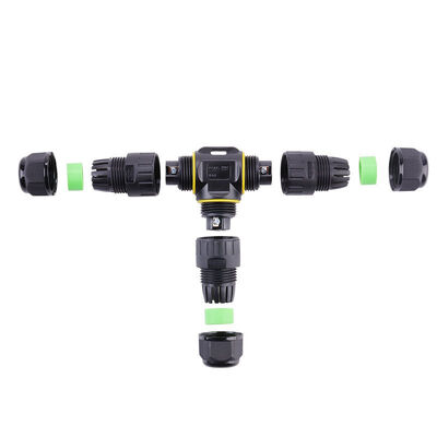 Three Way Waterproof Circular Connectors IP68 LED Backlight Power Cable Connector