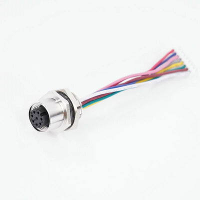 5 8 12 Pin M12 Sensor Connector A Coded Front Mount Threaded Flange Socket Male Plug