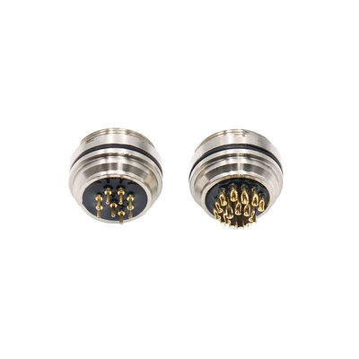 IP68 Quick Splice Electrical Wire Crimp Connectors M16 Screw Lock 9 Pin Waterproof Connector