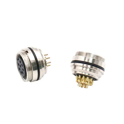 IP68 Quick Splice Electrical Wire Crimp Connectors M16 Screw Lock 9 Pin Waterproof Connector